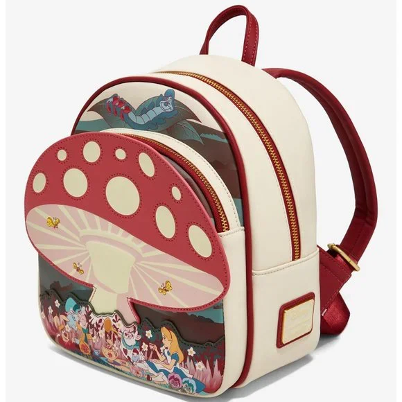 Loungefly Disney Alice in Wonderland Mushroom Tea Party Mini Backpack NWT - Picture 2 of 4